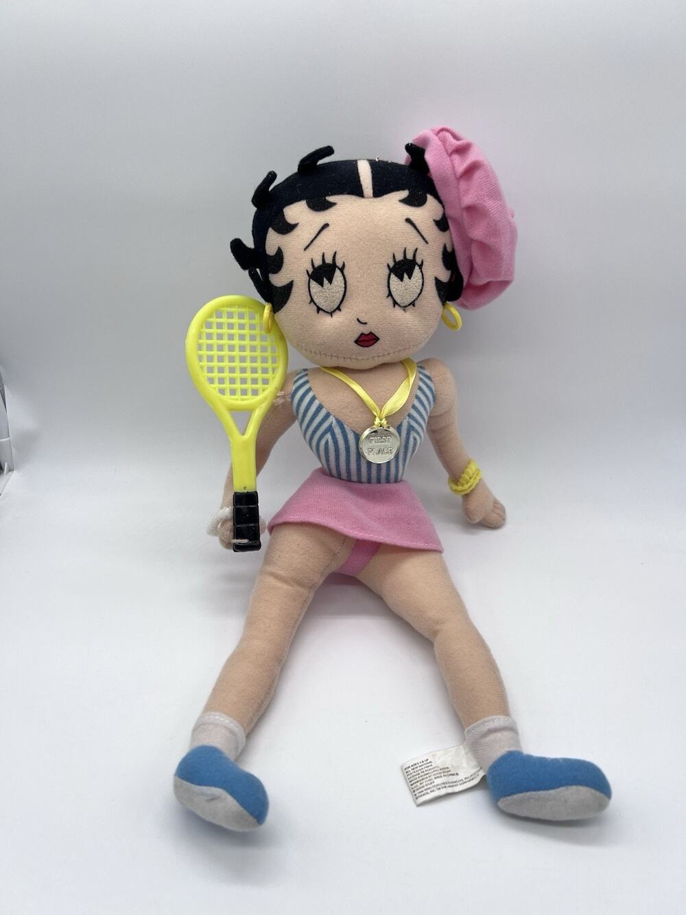 VTG 1999 Good Stuff Betty Boop 15" Plush Doll With Racket and First Place Medal